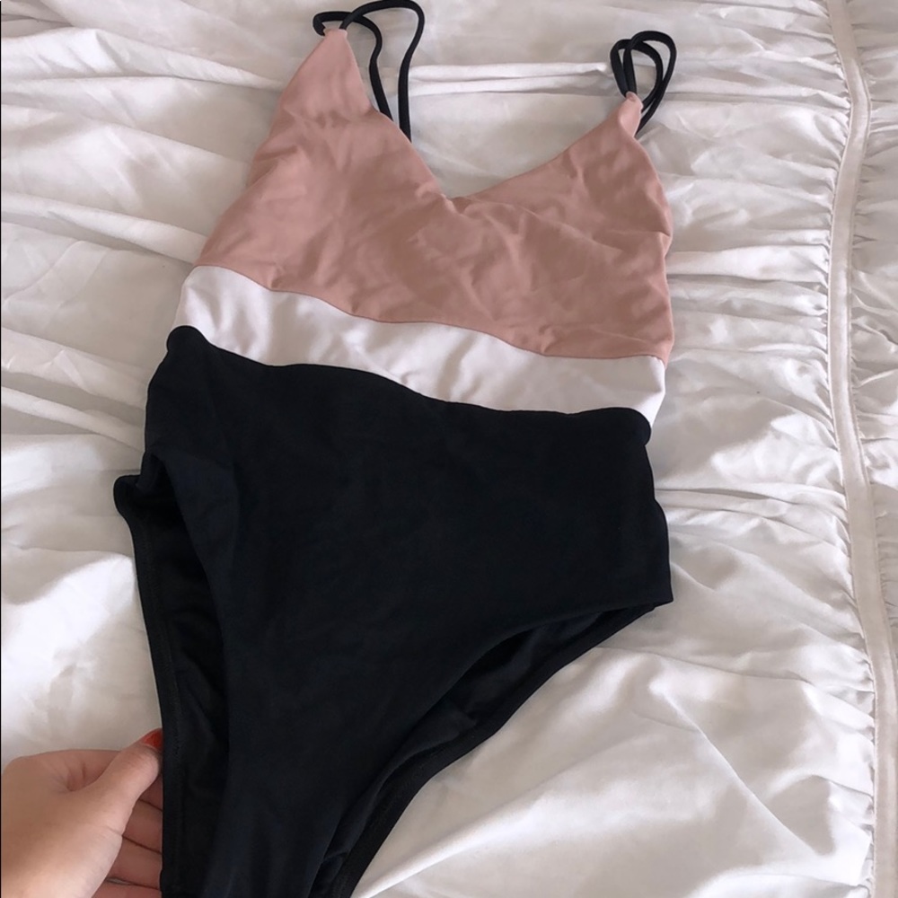 Color block one piece